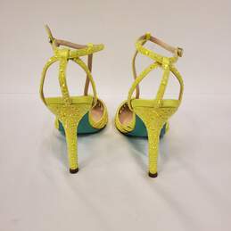 Betsey Johnson Women Neon Yellow Strappy Heels SZ 9.5 alternative image