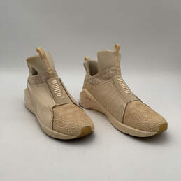 Womens Fierce Kurim 189866 03 Beige Leather Slip-On Sneaker Shoes Size 10 alternative image