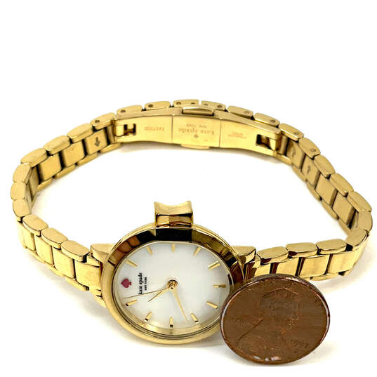 Designer Kate Spade KSW1361 Gold-Tone Round Dial Analog Wristwatch image number 2