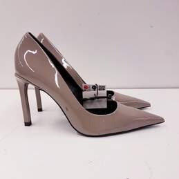 Zara Patent Pointed Toe Heels Taupe 7.5 alternative image