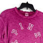 Womens Pink Crew Neck Long Sleeve Side Slit Pullover T-Shirt Size Medium image number 3