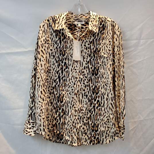 Joie Lidelle C Leopard Print Button Up Blouse Top NWT Size S image number 1