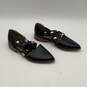 Womens Mulberry Black Leather Studded Pointed Toe Loafer Flats Size 8.5 image number 2
