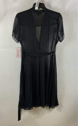 NWT Nanette Lepore Womens Black Swiss Dot Belted Jacquard Sheer Shirt Dress Sz 8 alternative image