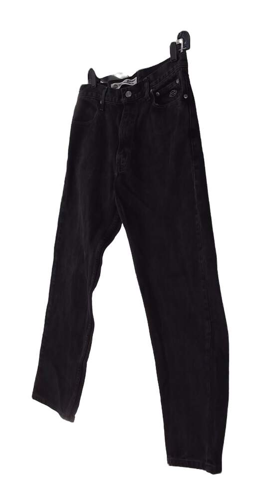Mens Black Dark Wash 5 Pocket Design Straight Jeans Size 32X30 image number 2