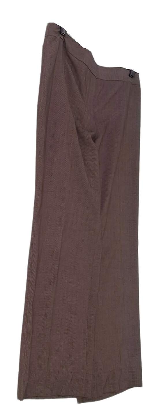 Womens Brown Flat Front Wide Leg Casual Dress Pants Size 8P image number 3