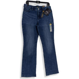 NWT Womens Blue Denim Medium Wash 5 Pocket Design Bootcut Jeans Size 12