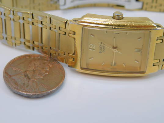 VNTG Women's Bulova Quartz Gold Tone Analog Quartz Watch image number 5