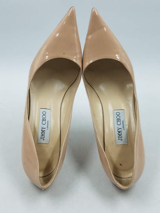 Authentic Jimmy Choo Nude Patent Pumps W 9 image number 6