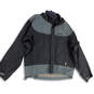 Womens Black Long Sleeve Hooded Pockets Full-Zip Rain Jacket Size XL image number 1