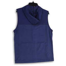 Mens Blue Sleeveless Drawstring Hooded Activewear Full-Zip Vest Size M alternative image