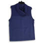 Mens Blue Sleeveless Drawstring Hooded Activewear Full-Zip Vest Size M image number 2