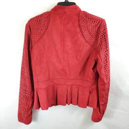 New York & Company Women Red Suede Jacket M NWT alternative image