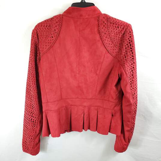 New York & Company Women Red Suede Jacket M NWT image number 2