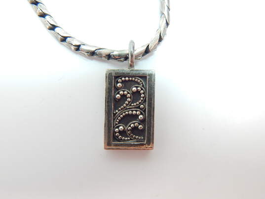 Designer Lois Hill 925 Granulated Pendant Toggle Necklace 30.9g image number 2