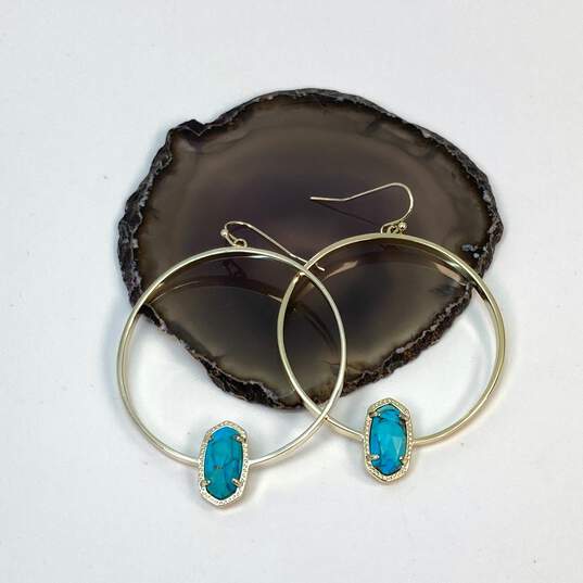 Kendra Scott Gol-Tone Turquoise Stone Kendra Scott Drop Earrings image number 1