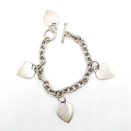 Sterling Silver Bolo Heart Charm 7in Bracelet 51.6g image number 3