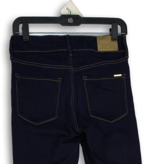 Womens Dark Blue Denim 5 Pockets Design Mid-Rise Skinny Jeans Size 8P image number 4