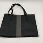 Womens Black Leather Double Handle Inner Pocket Tote Bag Purse image number 1