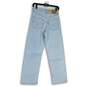 NWT Womens Light Blue Denim Distressed Ribcage Straight Ankle Jeans Size 26x27 image number 2