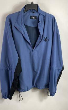 Playboy Men Blue Golf Quarter Zip Jacket XL
