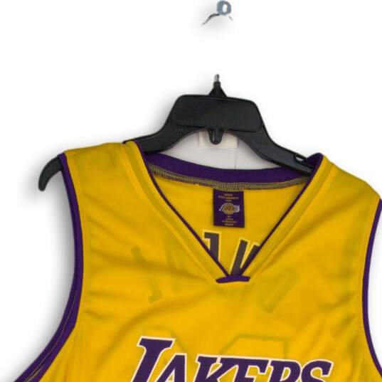 Los Angeles Lakers Mens Yellow Purple Shaquille O'Neal # 34 Pullover Jersey XL image number 3
