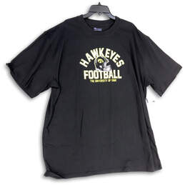 NWT Mens Black Short Sleeve Iowa Hawkeyes football T-Shirt Size 3XLT