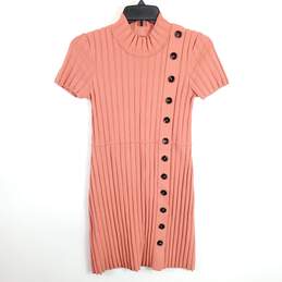 Free People Women Coral Knitted Dress XS