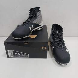 Under Armour Men's Black and White Hammer Cleats Size 11.5 w/Box