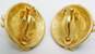 Vintage Givenchy Faux Pearl Black Enamel & Gold Tone Clip On Earrings 24.0g image number 2