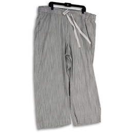 NWT Womens Gray Striped Slash Pocket Drawstring Sweatpants Size 22