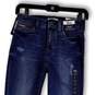 NWT Womens Blue Denim Pockets Distressed High Rise Skinny Jeans Size 00 image number 3