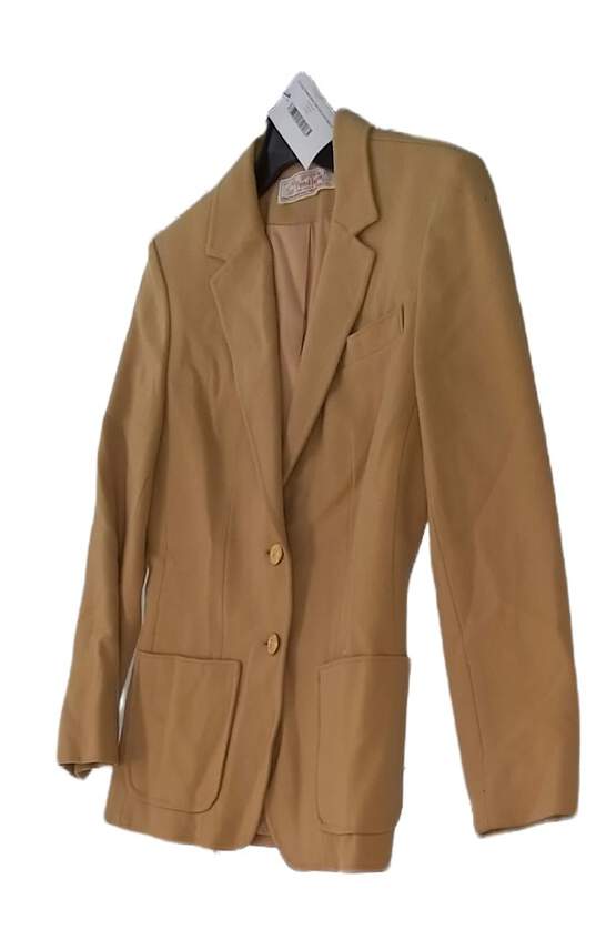 Boys Brown Long Sleeve Wool Single Breasted Blazer Suit Jacket Size 5-6 image number 2