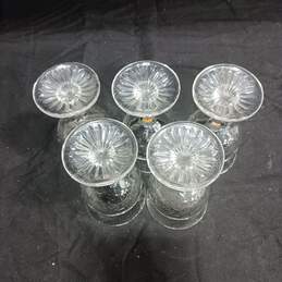 Bundle of 5 Decorative Clear Pressed Glass Mini Goblets 4"