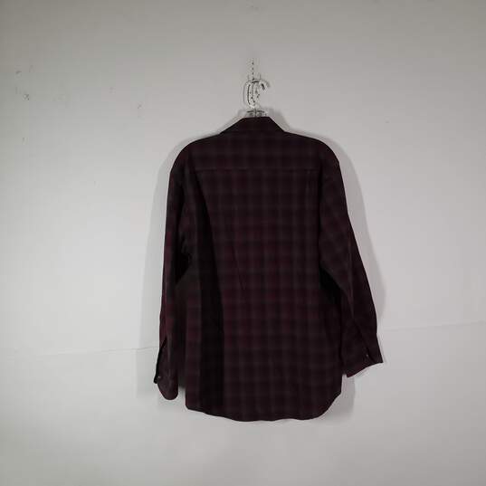 Mens Plaid Virgin Wool Long Sleeve Collared Button-Up Shirt Size Medium image number 2