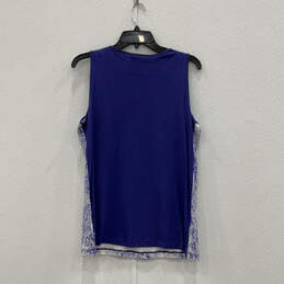 Womens Blue Sequin Sleeveless Scoop Neck Pullover Blouse Top Size Medium alternative image