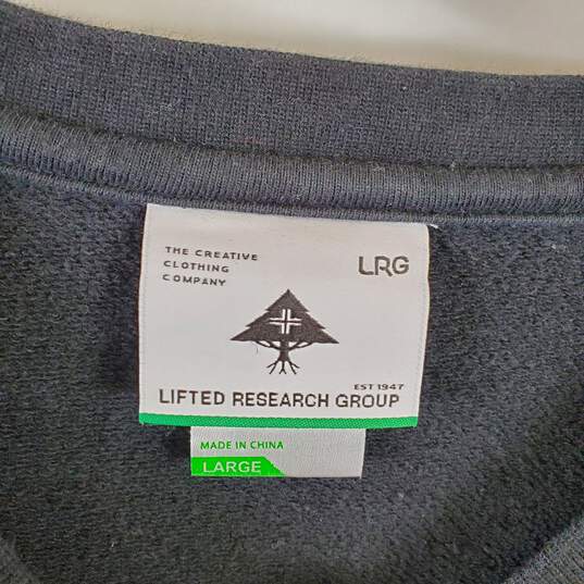 Lifted Research Group Men Black Crewneck Sweater L image number 3