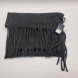 Lucky Brand NWT Solid Brushed Tassel Fringe Scarf Dark Gray - One Size