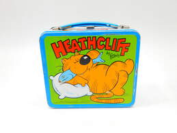Vintage 1982 Aladdin Heathcliff Metal Lunchbox With Thermos alternative image