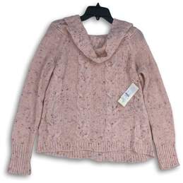 NWT Soho New York & Company Jeans Womens Pink Cowl Neck Pullover Sweater Size M