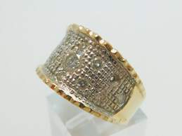 14K Yellow Gold 0.77 CTTW Round Diamond Pave Tapered Ring 10.1g alternative image