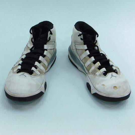 Jordan Max Aura White Metallic Silver Black Men's Shoes Size 10.5 image number 1
