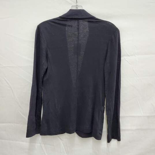 NWT Majestic Filatures WM's Linen Elastane Single Button Black Jacket Size XS image number 2