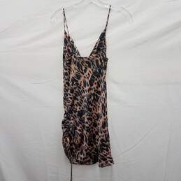 NWT Top Shop 100% Polyester Leopard Blouse Dress Size 2