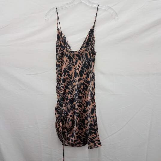 NWT Top Shop 100% Polyester Leopard Blouse Dress Size 2 image number 1
