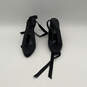 Womens Black Almond Toe Tie Fashionable Stiletto Strappy Heels Size 9.5 N image number 3
