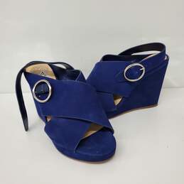 Vince Camuto Iteena Wedge Blue Sandal Platforms Size 8.5 alternative image