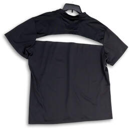 NWT Womens Black White Quarter Zip Collared Short Sleeve Polo Shirt Size 3X alternative image
