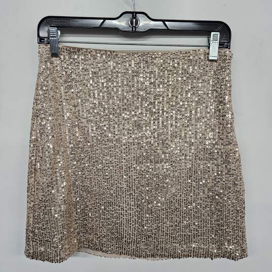 Champagne Sequins Mini Skirt image number 1