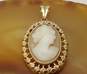 Vintage 14K Yellow Gold Carved Shell Cameo Pendant 3.5g image number 5